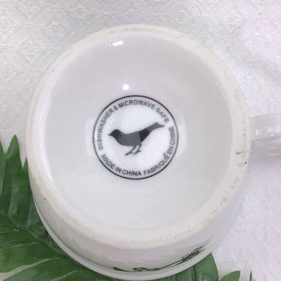 Anthropologie Monogram Initial “N” Script White Pedestal Tea Cup - Picture 3 of 8